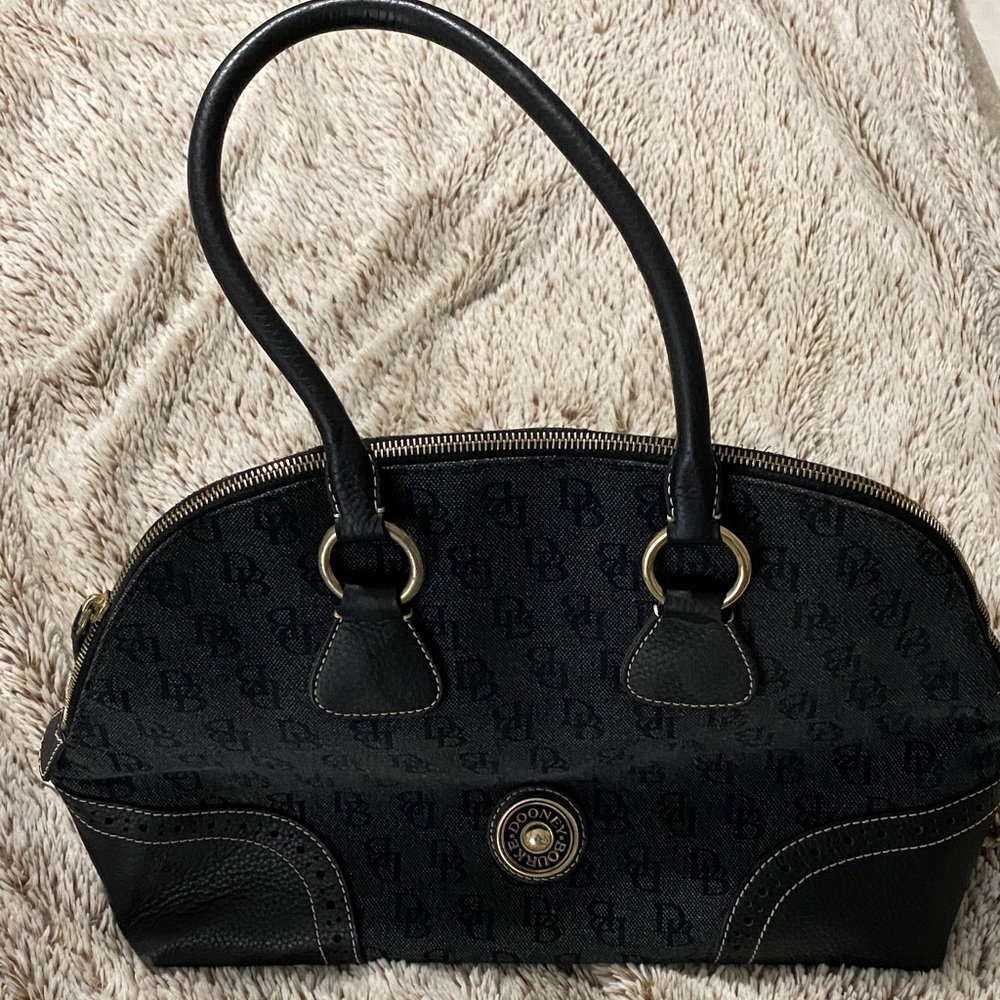 Dooney & Bourke Black and Gold Shoulder Bag